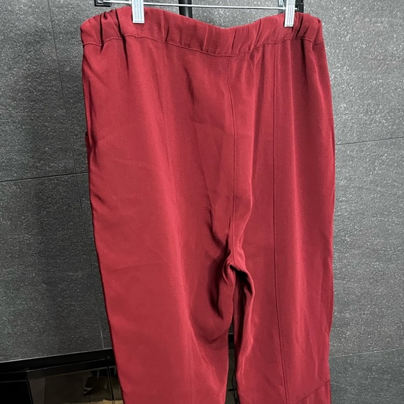 CINQ À SEPT Alec Drawstring Straight-Leg Pants Sangria Size 10 - Picture 8 of 12
